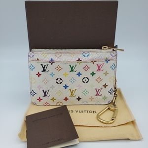 Louis Vuitton White Monogram Multicolor Pochette Cles Keyholder